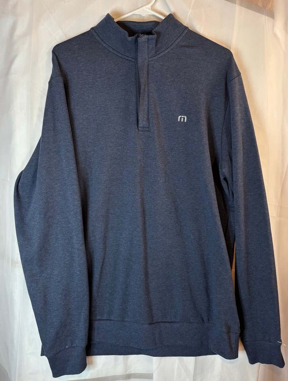 Travis Mathew 1/4 Zip Pullover Sweater Blue Size Large